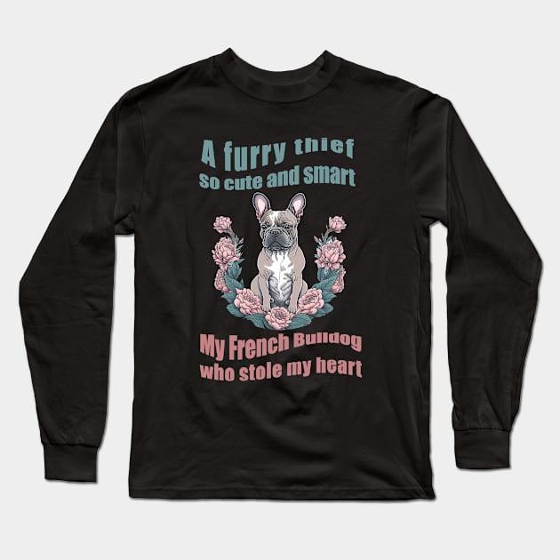 Cute french bulldog, vintage style, frenchie mon, frenchie dad Long Sleeve T-Shirt by Collagedream